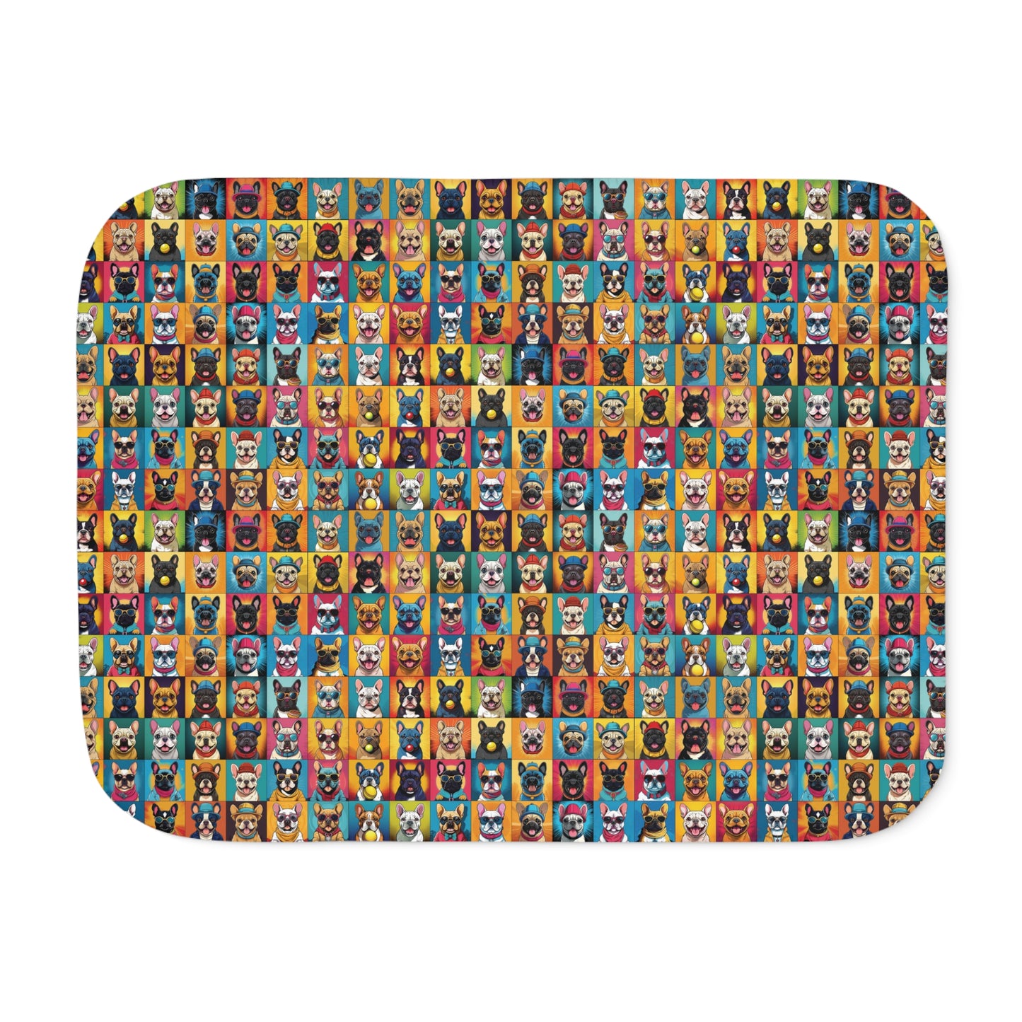 Frenchie Fleece Sherpa Blanket