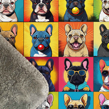 Frenchie Fleece Sherpa Blanket
